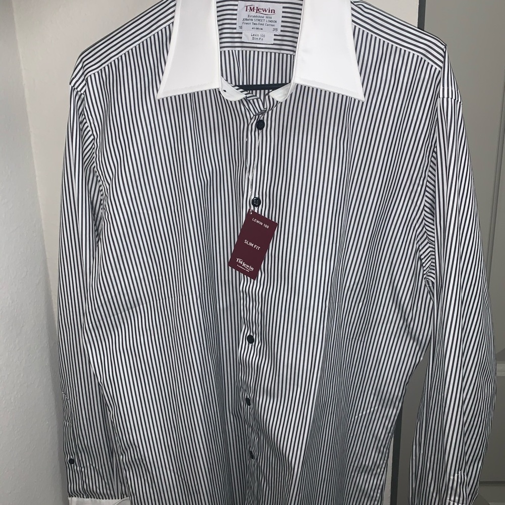 T.M Fitted Contrast Collar Shirt